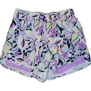 Avia Pastel Floral Athletic Shorts in Purple, Green, Black